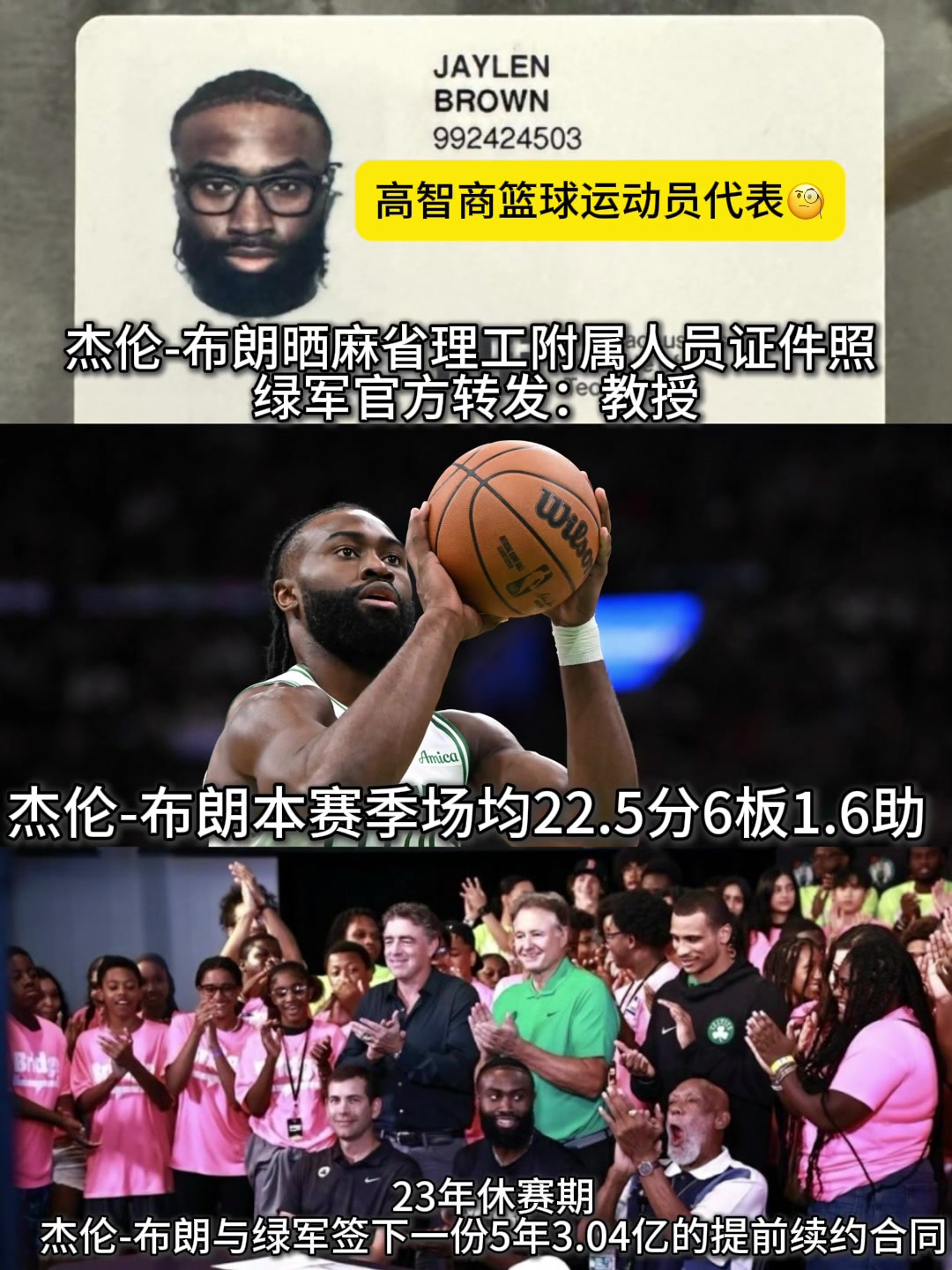 杰倫-布朗不打球的話，起碼也是華爾街的一個高管吧！