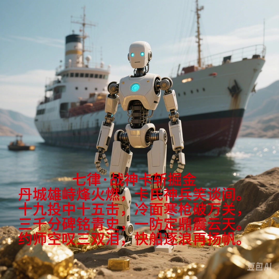 【AI繪圖】機(jī)器人腳踩金塊 配文《七律·戰(zhàn)神卡斬掘金》