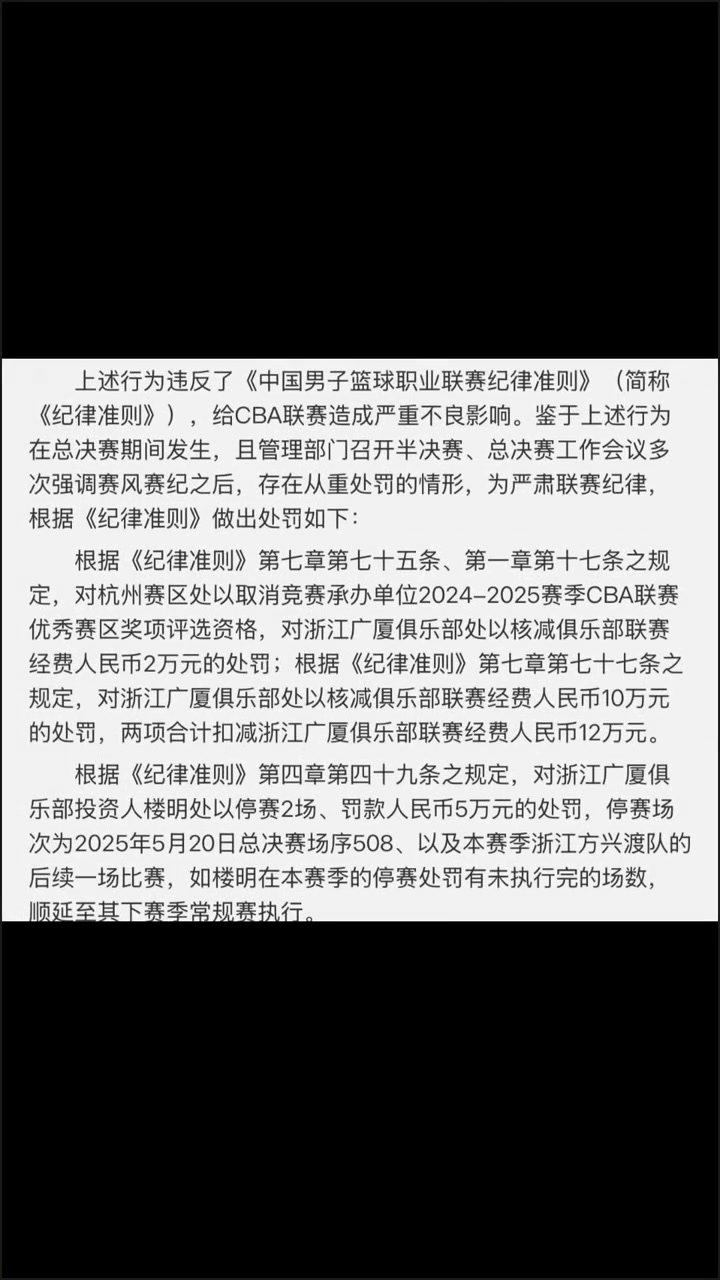 罰單來了！CBA對浙江廣廈俱樂部罰款12萬 孫銘徽罰款3萬