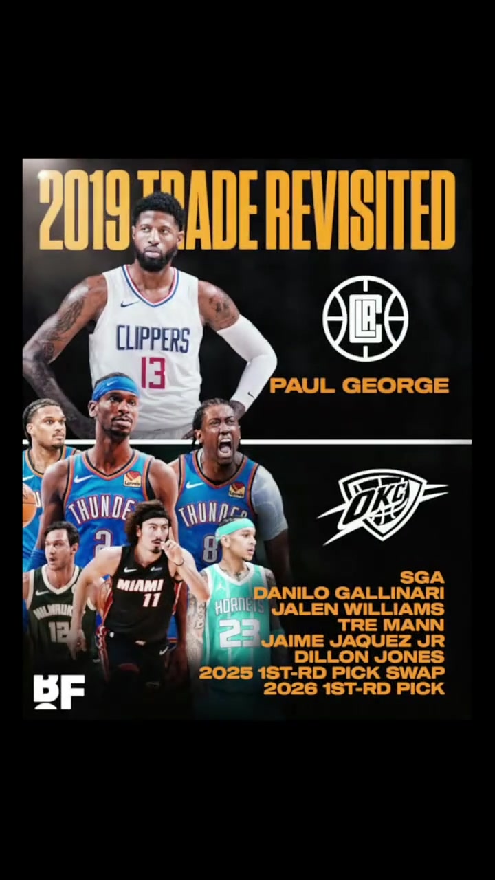 SGA拿MVP！當(dāng)年快船9換1得喬治是史上最糟糕交易嗎？